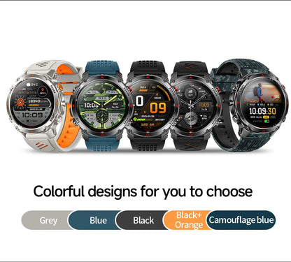 HT37 T-Rex 3 Pro Military GPS Smart Watch Waterproof Dual-band GNSS Compass Altimeter Swim 170 Sports Mode Watch with Flashlight