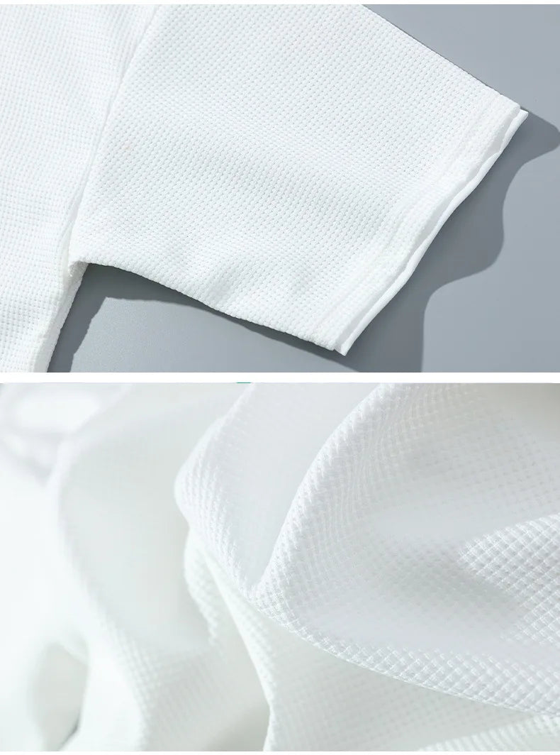 Waffle Men's Summer Short Sleeve And Shorts Two Piece Sets Sports Casual Tracksuit Men Comfortable Cool Shorts Oversized Set