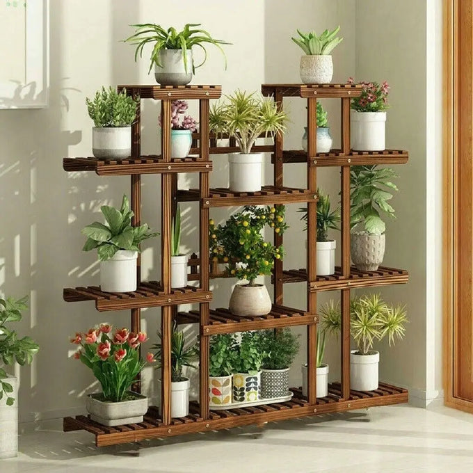 Tiered Wooden Plant Shelf — product image