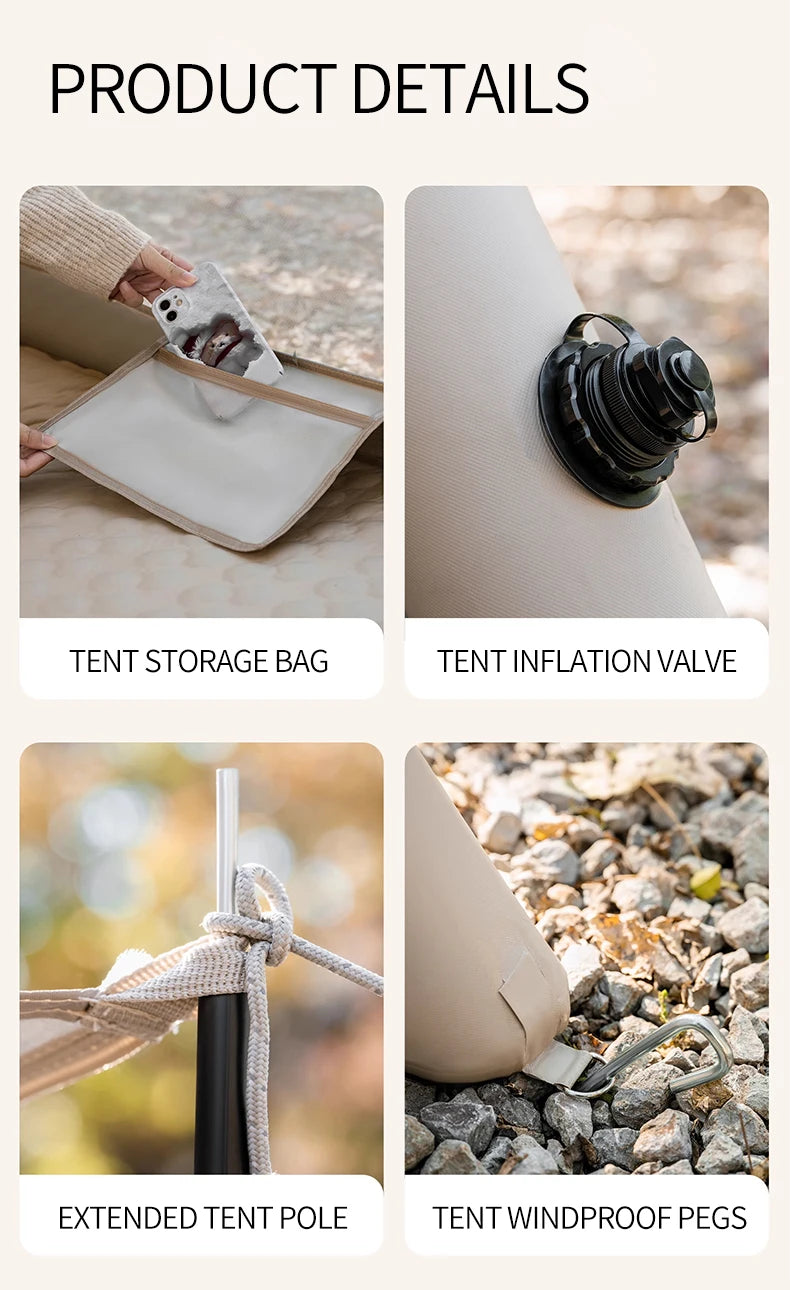 Portable Inflatable Tent Foldable Outdoor Camping Overnight Gear Thickened Waterproof for Hiking And Backyard Picnics