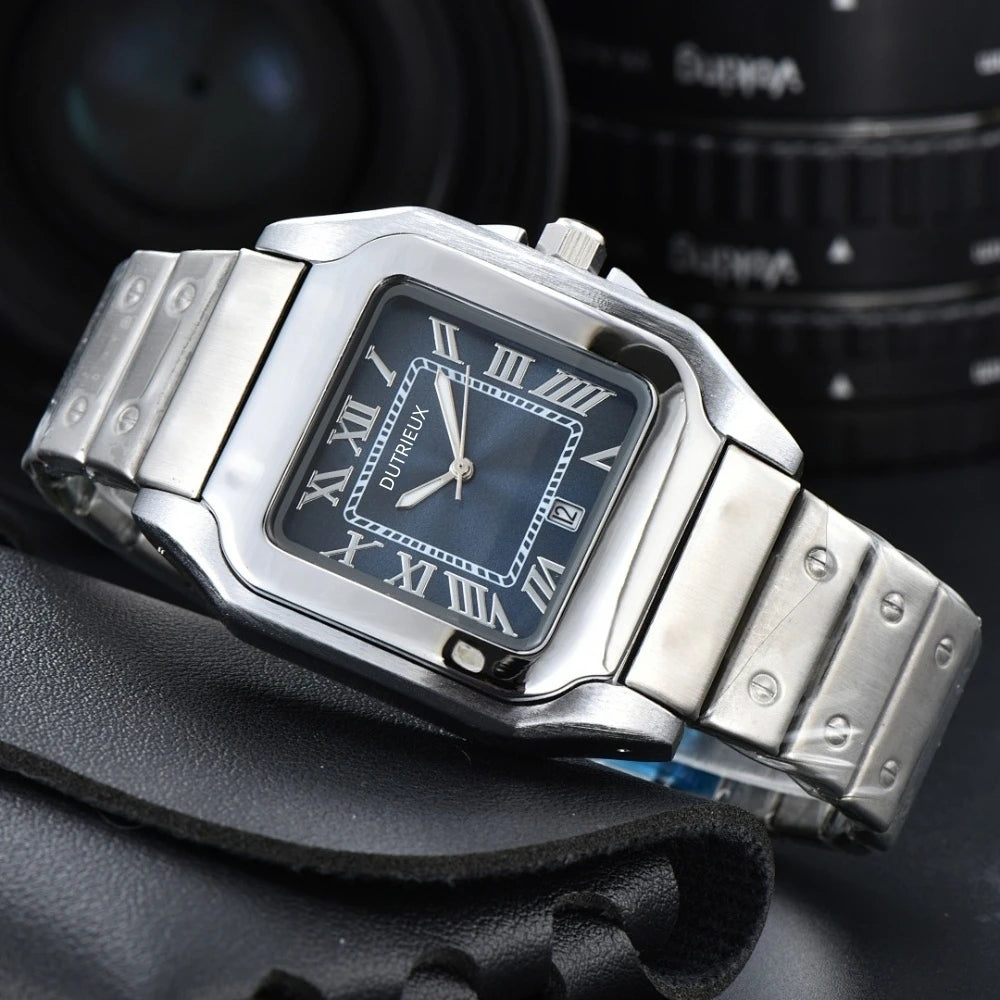 Hot 39mm Square Dial Luxury Watches for Men Auto Date Steel Strap Cxxtixx Designer Fashion Classic Male AAA Clocks for Gift