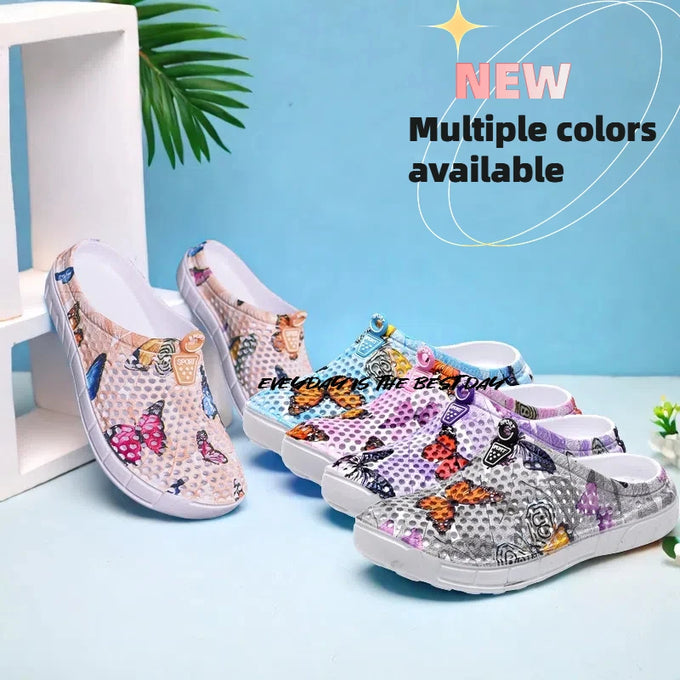 Butterfly-Print Casual Clogs — product image