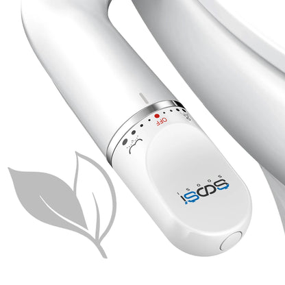 SOOSI Toilet Seat Bidet Attachment Ultra-Slim Double Nozzle Adjustable Water Pressure Non-Electric Ass Sprayer
