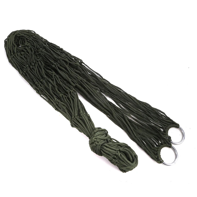 Outdoor Equipment Thick Mesh Camping Hammock Nylon Rope Single Person Mesh Hammock Outdoor Camping Equipment Accessories