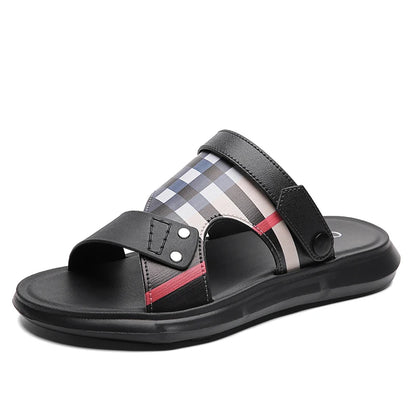 Sandals Men's 2025 New Summer Casual Beach Shoes Indoor and Outdoor Wear Two-Wear Lightweight One-Line Sandals