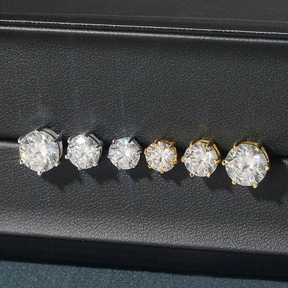 HOT Moissanite S925 Sterling Silver Stud Earrings For Women And Men With 2 Certificates Pass Diamond Test Pen Fine Jewelry