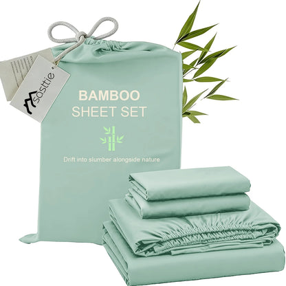 Cooling Bamboo Bed Sheet Set-Bamboo Bed Sheet-Ultra Soft & Breathable Daybed Set-Deep Pocket Up to 16" Hotel Soft Bedding-Perfect for Hot Sleepers Bamboo Bedding Sheets Set - Double Stitching, Lifetime Quality Promise