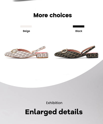 Exquisite Workmanship New Women's Low-heeled Single Shoes Fashion Simple Letters Print Versatile Women's Sandals