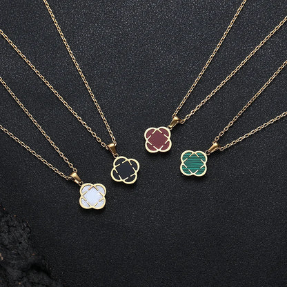 Stylish Men Petal Charms Necklace,Waterproof Stainless Steel Luck Leaf Pendant,Birthday Anniversary Father Gift for Him