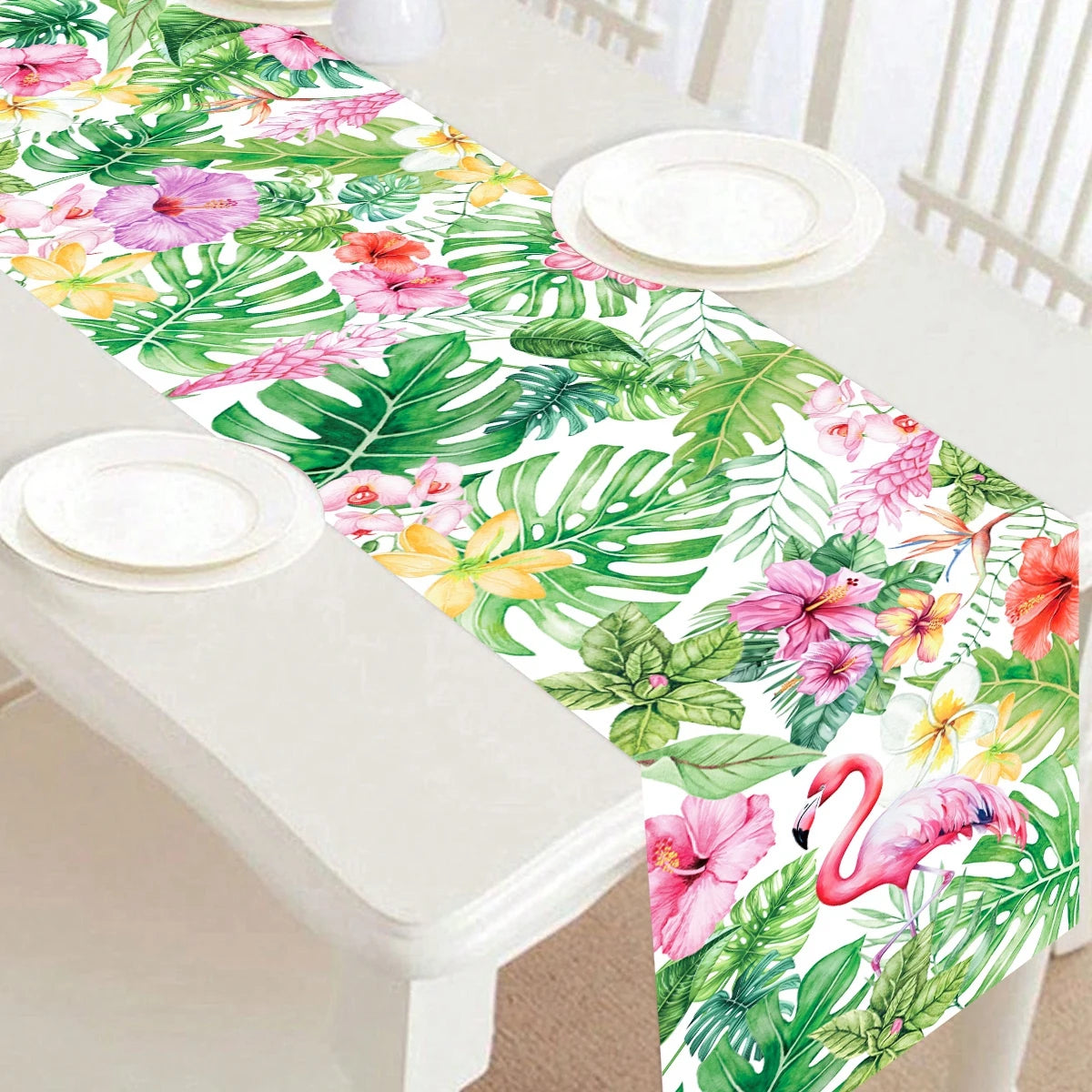 Hawaiian Garland Table Runner Hawaii Luau Tropical Party Decor Kids Favors Tableware ALOHA Summer Beach Birthday Party Supplies