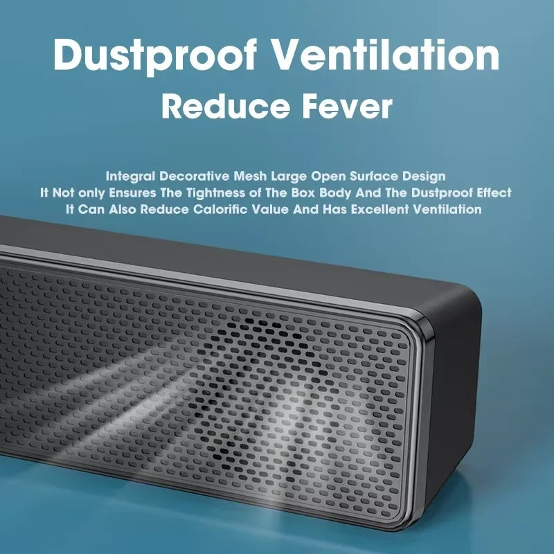 Wireless Soundbar for TV, Desk Audio Player & Home Theater Speaker for Movies, Music, Sports, Apartment & Living Room Use