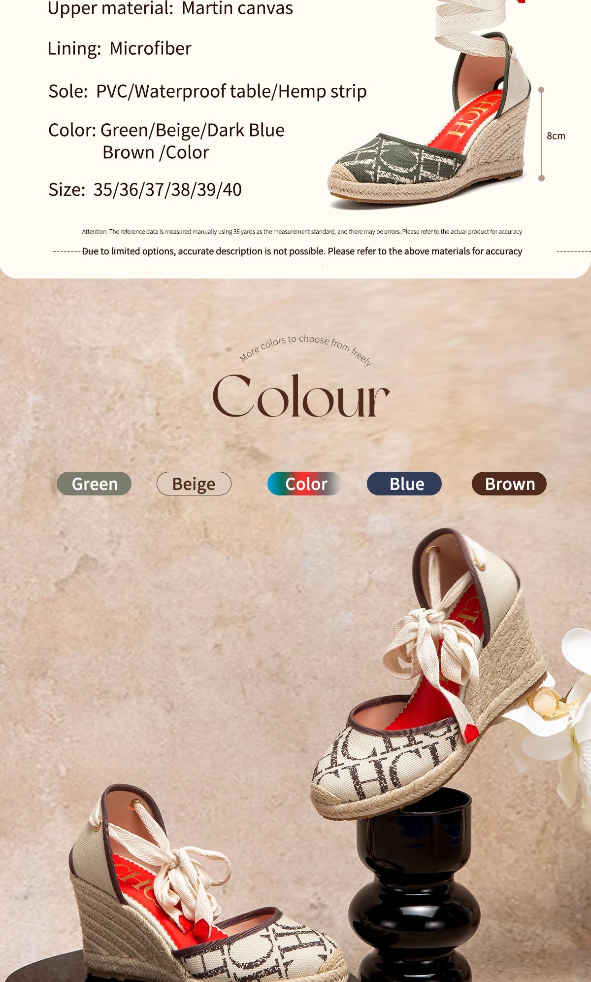 Women's High Heels Summer Espadrillle Platform Wedge 2025 Sandals Closed Toe Ankle Strap Lace up Beach Vacation Party 8cm