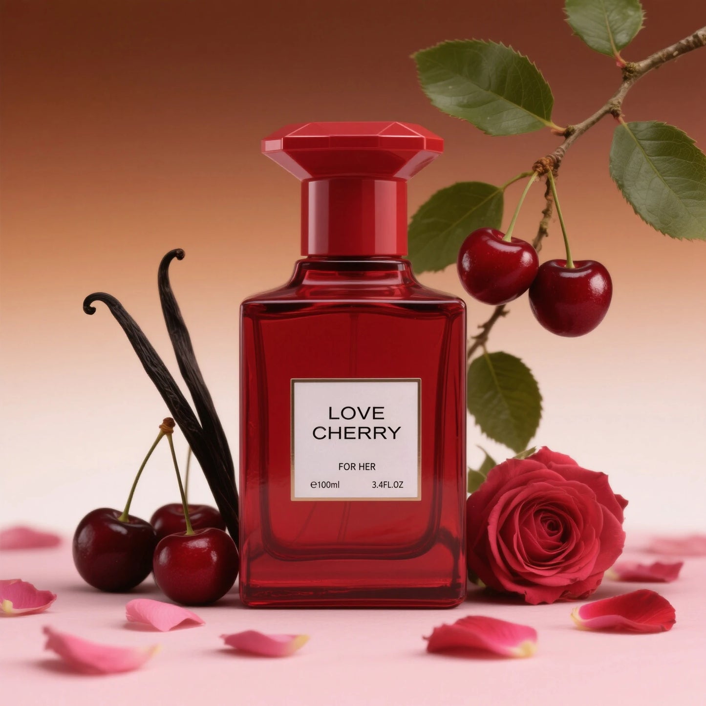 3.4 Oz Men's Eau De Toilette Spray - Men's Amber Spicy Perfume - With Black Cherry, Cherry Liqueur And Bitter Almond - Medium Pe