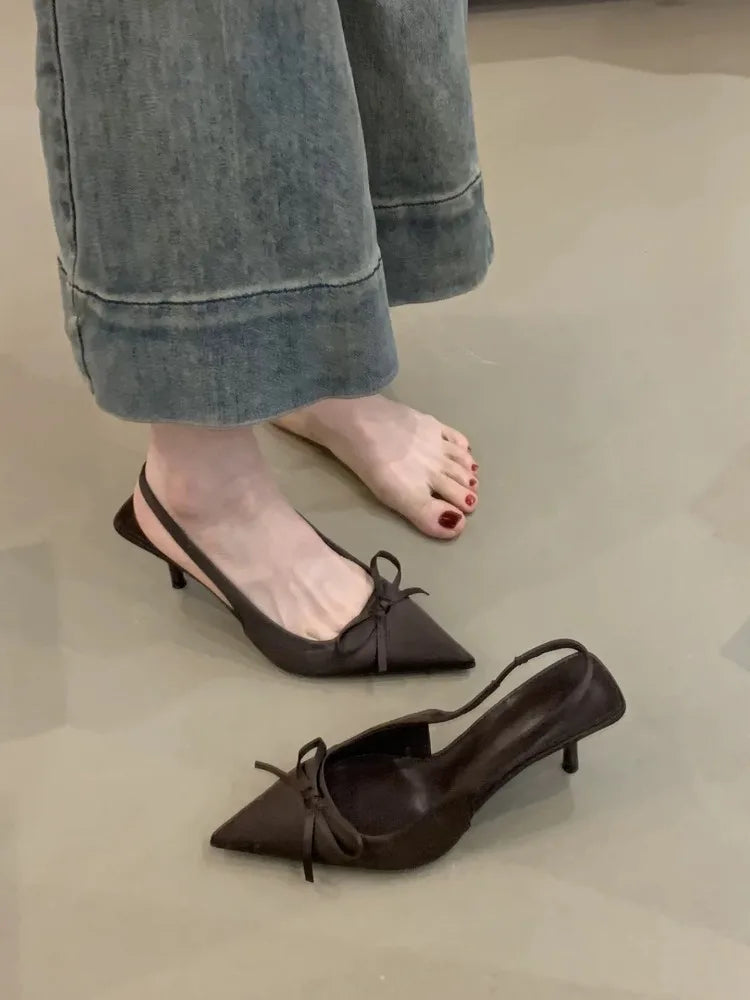 Designer Luxury Summer High Heel Women Sandals Fashion Butterfly-knot Singbacks Pumps Elegant Stripper Party Female Sandalias