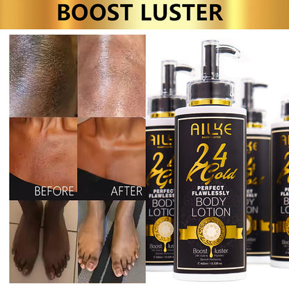 AILKE 24K Whitening Skin Set, Lightening, Remove Black Spots, Melanin, Stains, Even Skin Tone, Moisturizing, for All Skin Types