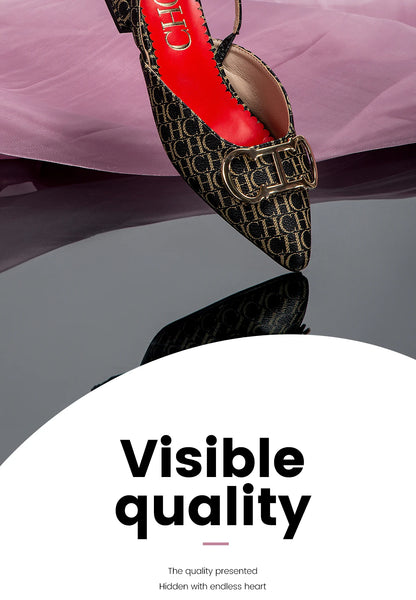 Exquisite Workmanship New Women's Low-heeled Single Shoes Fashion Simple Letters Print Versatile Women's Sandals