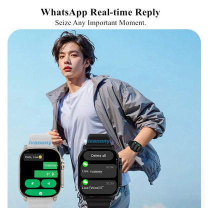 New Amoled H26 Ultra Plus Smart Watch 1GB Memory Support Whatsapp Reply Compass Offline Music Series 11 Smartwatch Men Women