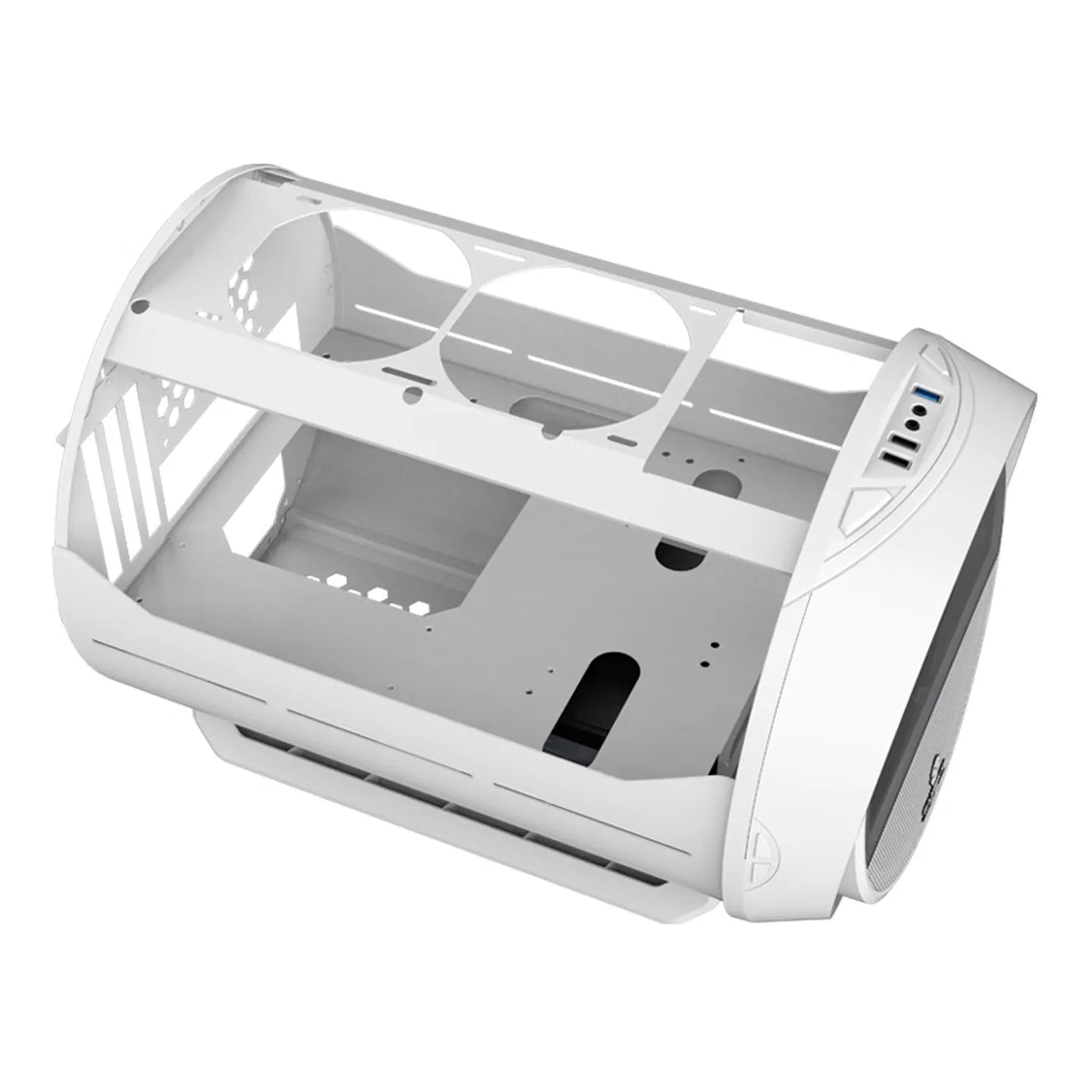 WJCOOLMAN Yuanqidan Mini Computer Case - Circular Side-Exposed Desktop Computer Case Compatible with 240 Water Cooling