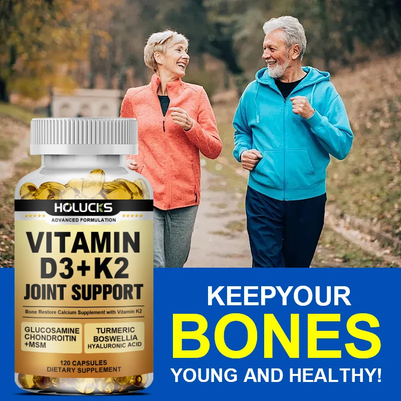 Advanced Joint Support Supplement, with Vitamin D3 K2, for Heart & Bone Health, Mood & Immune Support