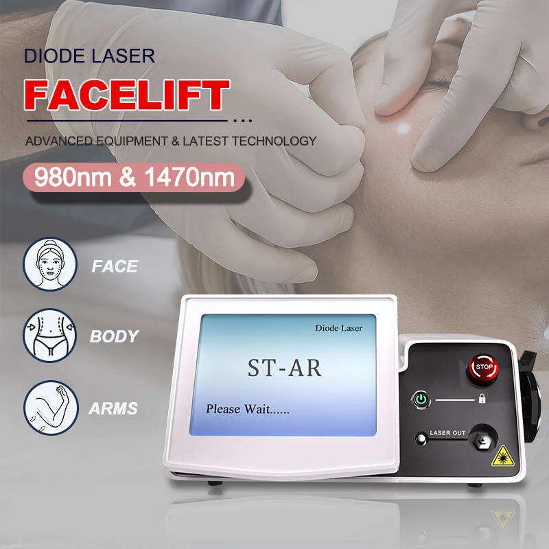 980nm 1470nm Laser Facial Tightening Device Fiber Optic Lifting Neck Sculpting Skin Firming Beauty Equipment