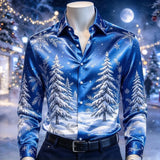 Men's Christmas Tree & Snowflake Shirt — view 6
