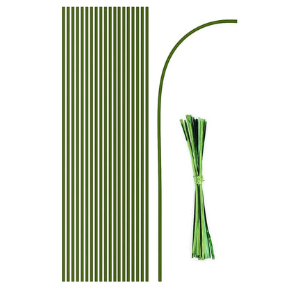 20/40/60Pcs Plant Support Sticks Reusable Flower Holder Clips Orchid Rod Plant Sticks For Supporting Climbing Plant Garden Tool