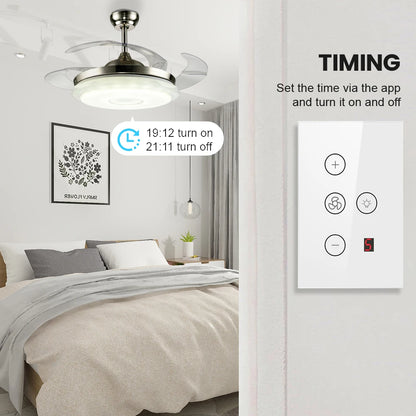 tuya Zigbee Smart fan switch Network connection APP remote control Alexa and Google Assistant AC110V 220V voice control