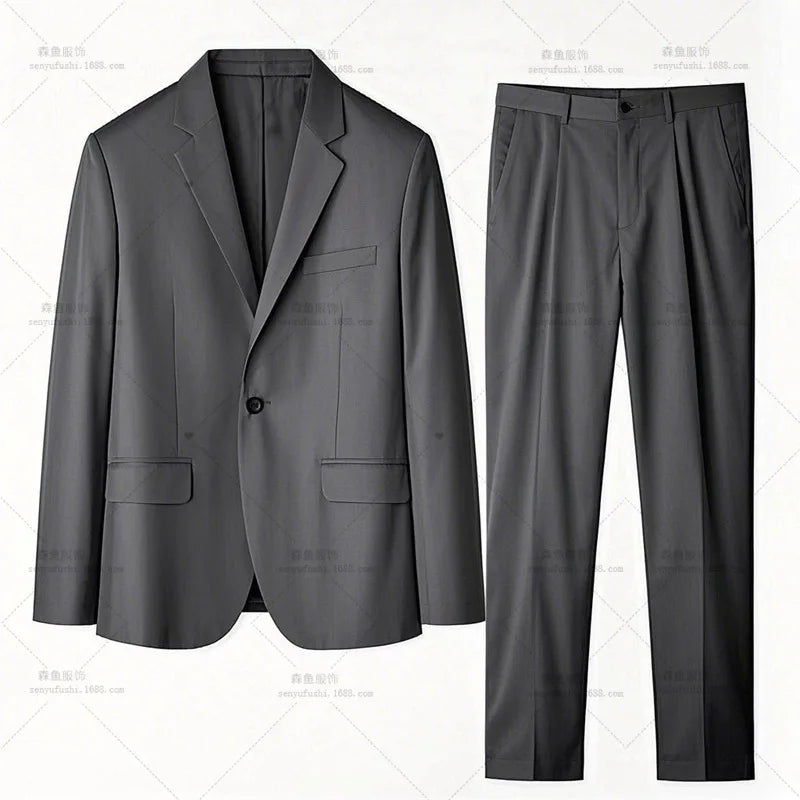 High-quality Men's Fashionable Spring-autumn Formal Dress, Best Man Suit, Suit Set for Men, Two-piece Set for Work