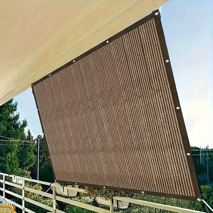 1pc 2*3/3*4m UV Protection Brown PE Shade Cloth - Durable Outdoor Sun Netting with Grommets for Travel, Picnics & Poolside