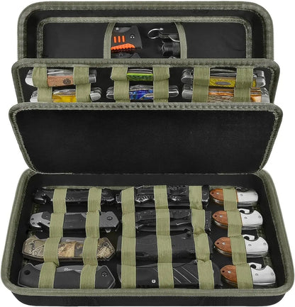 Knife Display Case for 45+ Pocket Knives, for Butterfly Knife Storage Bag, Folding Knives Organizer Holder Box