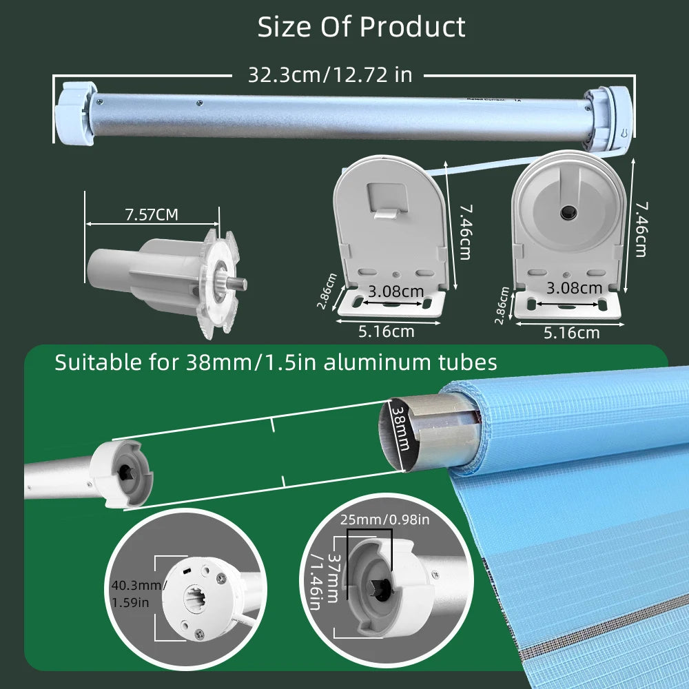 Tuya Wifi Roller Shutter Blinds Motor Automatic Blind Curtain For 38mm Tube Smart Life App Alice Alexa Google Home Voice Control