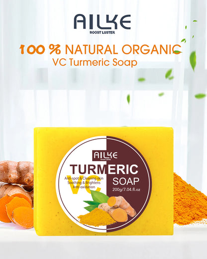 AILKE Organic Turmeric Skin Care Set, Brighten, Cleaning Skin, Remove Acne,Pimples, Whitening, Even Skin Tone, Improve Dry Skin