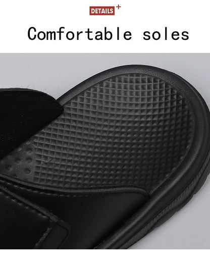 Men Slippers Shoes Solid Color Slip On Casual Beach Slides Mens Thick Sole Anti Slip Shoes for Men 2024 Summer Fashion Sandals