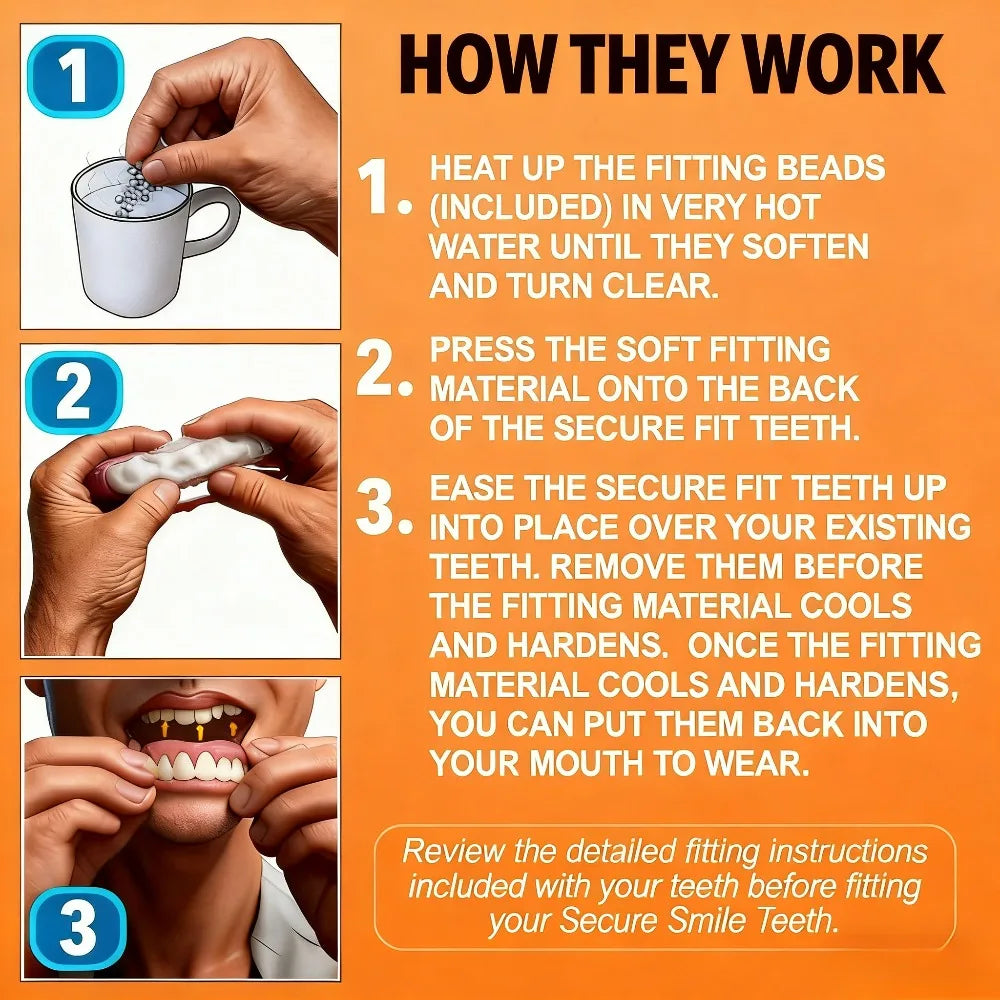 Dentures Full Set Natural Upper Lower Braces Silicone Denture Set for Men Women Instant Confident Fake Tooth Oral Hygiene Care