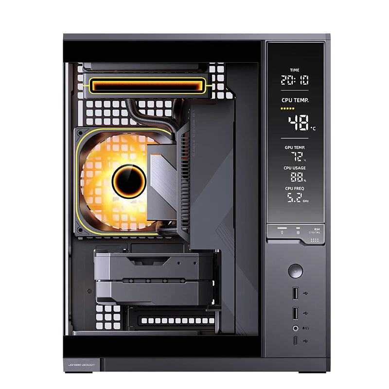 Jonsbo D34 MATX SeaviewRoom Chassis Support 280 Cold Row ATX Power Supply Type-C Digital Monitoring Screen Mini-ITX Desktop Case