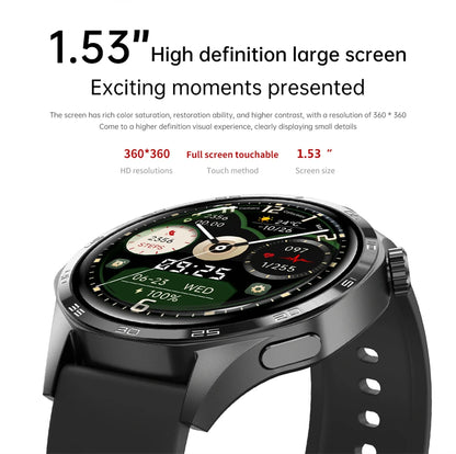 BOXUXING 2026 New Smart Watch Men Watch 5 Pro AMOLED HD Screen Bluetooth Call GPS Trajectory NFC Heart Rate Compass SmartWatches
