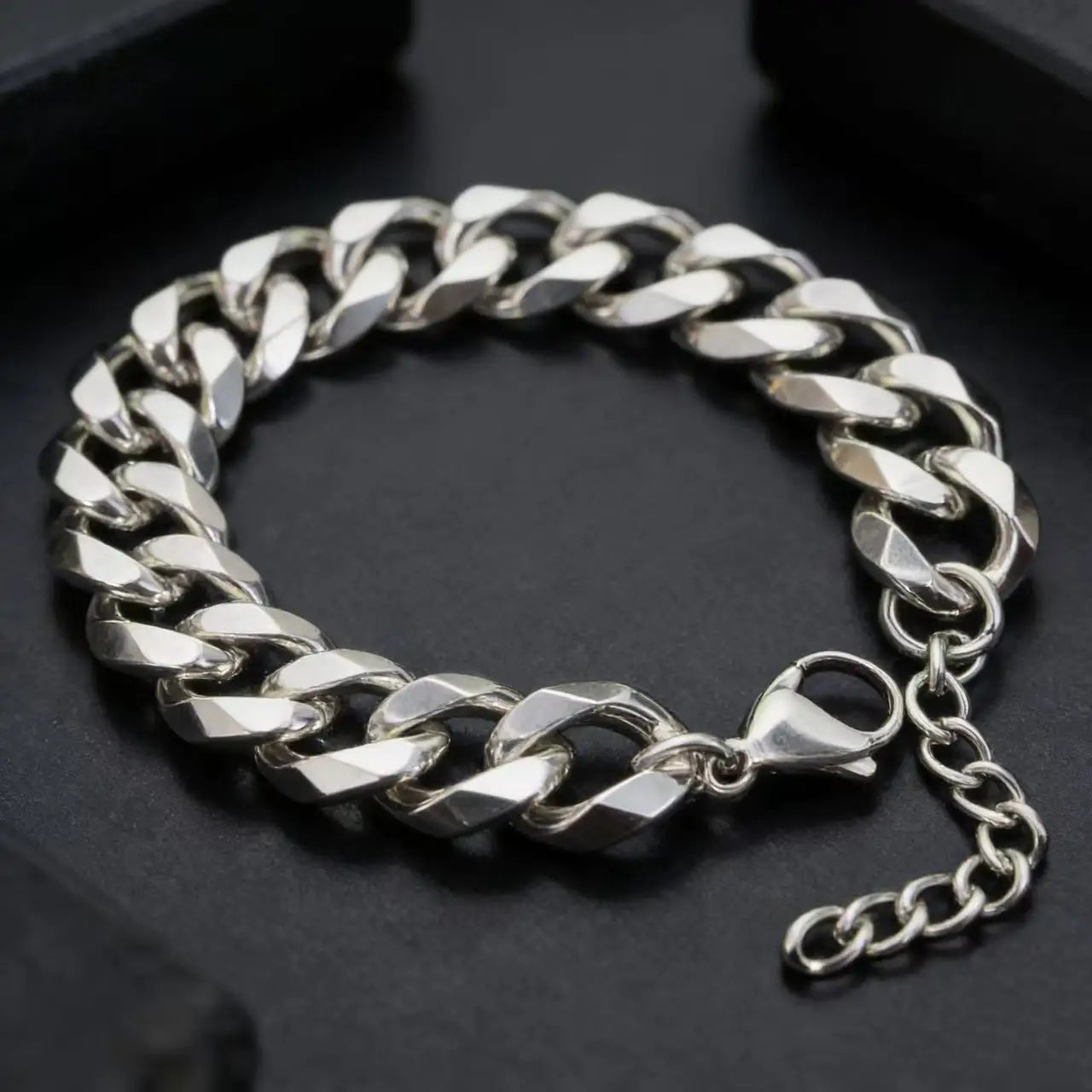 HNSP 3MM-15MM Thick 316L Stainless Steel Cuban Chain Bracelet For Men Hand Jewelry Punk Street Style Accessory PVD Electroplat