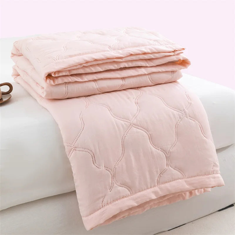Washed cotton summer quilt skin-friendly grinding summer cool quilt printing student dormitory air conditioner quilt edredones colchas para niñas