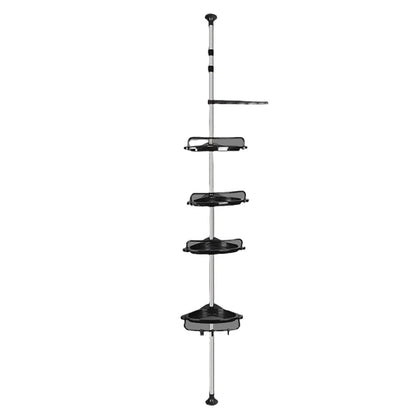 Adjustable Telescopic Shower Rack Stainless Steel Floor-to-Ceiling Bathroom Storage Rack, Rustproof & Space-Saving Organizer