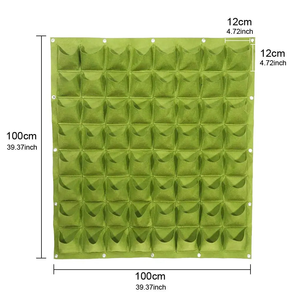 64 Pockets  Hanging Planter Bags, Wall Mounted Planting Grow Bags For Garden Outdoor Indoor Gardening Greening Flower Container