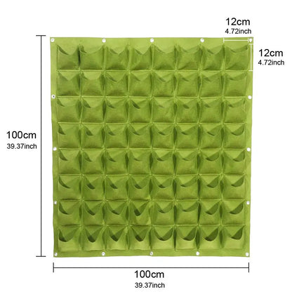 64 Pockets  Hanging Planter Bags, Wall Mounted Planting Grow Bags For Garden Outdoor Indoor Gardening Greening Flower Container