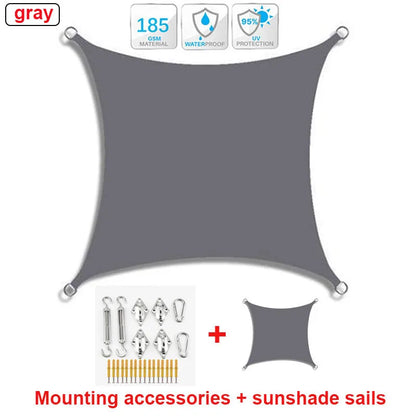 3x5m 3x6m 4x5m outdoor waterproof and UV shade sail 300D Oxford cloth shade canvas garden terrace canopy camping sun shelter