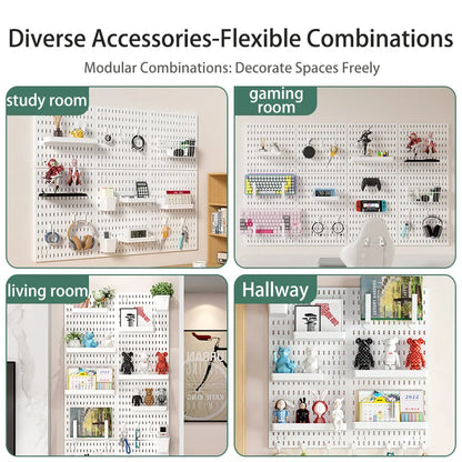 No-Holes Home Organization | This Wall Pegboard Displays & Organizes Your Daily Items & Electronics in Living Room/Study
