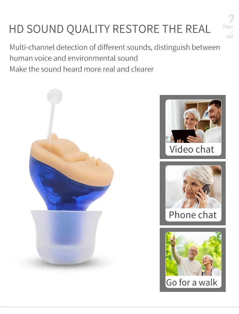 Sound Amplifier Invisible Hearing Aid A Mini And Portable Hearing Aid CIC in Deafness Machine For The Elderly Xmas Gift Christma