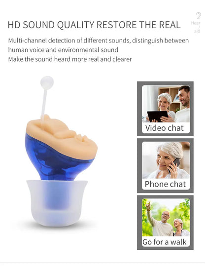 Sound Amplifier Invisible Hearing Aid A Mini And Portable Hearing Aid CIC in Deafness Machine For The Elderly Xmas Gift Christma