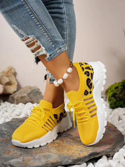 Woman shoes Leopard print sneakers lightweight and breathable women's casual sneakers sale shoes with free shipping