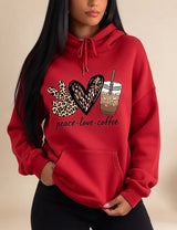 Heart Letter Graphic Hoodie