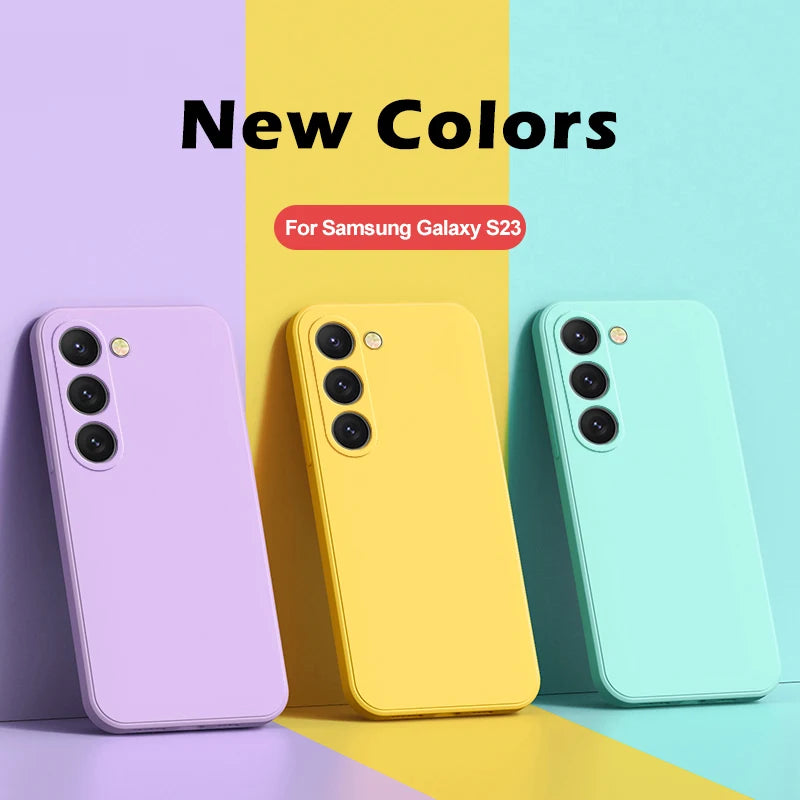 S26 S25 Ultra Case Square Liquid Silicone Phone Case For Samsung Galaxy S26 S25 S24 S23 S22 Ultra Plus S26Ultra Cases Soft Cover