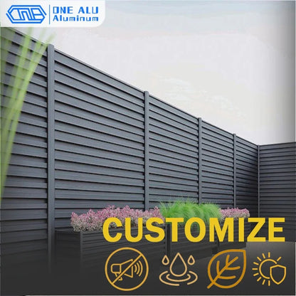 Outdoor Aluminum Louver Fence Panels Modern Design Privacy Security Fencing Heavy Duty Garden Yard Fence Customizable