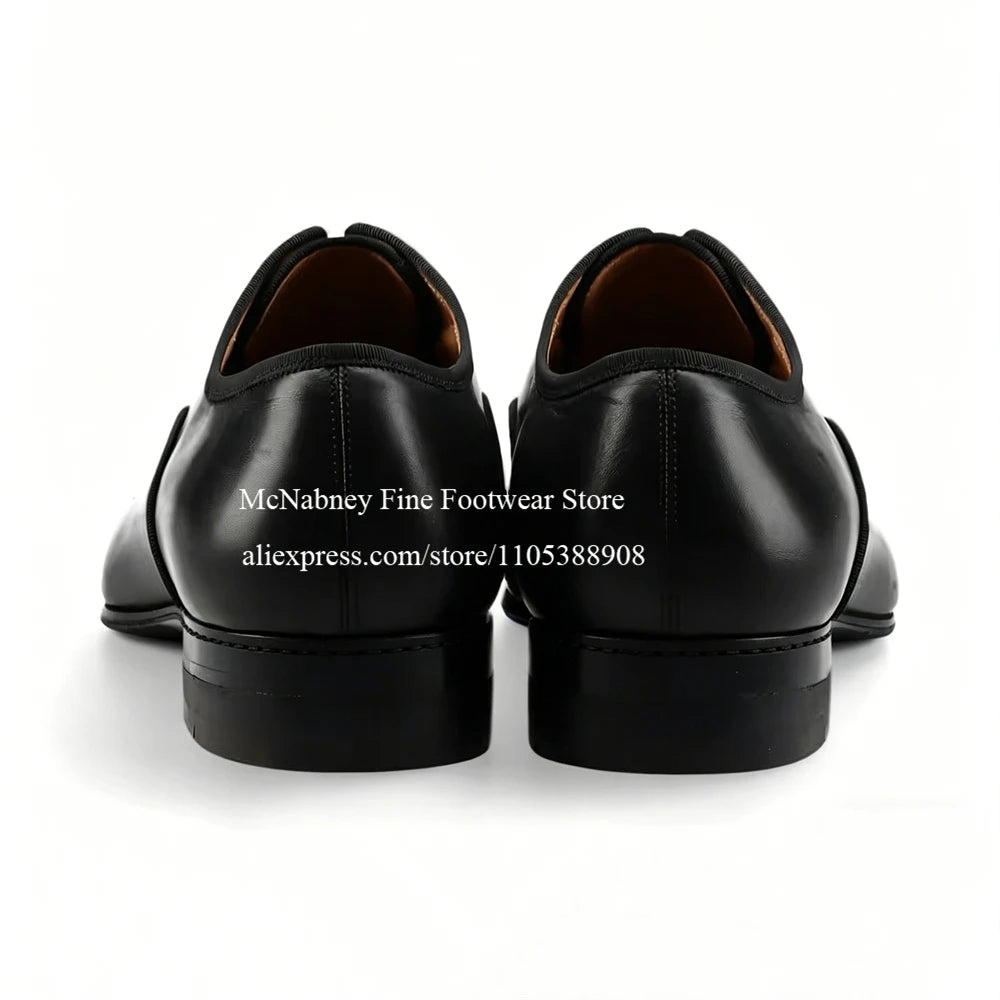 Spike Studs Leather Dress Shoes Lace up Black Alpha Male Gentleman Oxford Shoes Classic Formal Shoes Punk Rock Style Party Wear